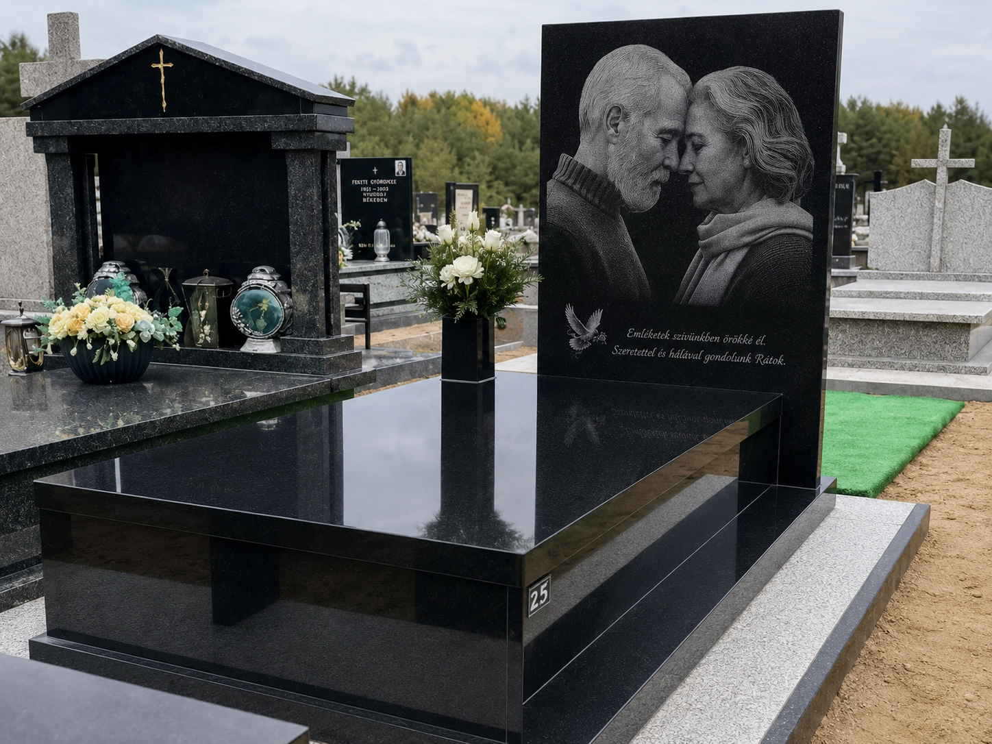 Sírkő készítés egyedi gránit síremlék kivitelezéssel